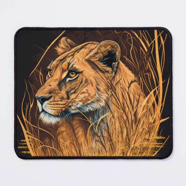 Item preview, Savanna's Silent Huntress: Lioness in Hiding designed and sold by WildlifeSafari.