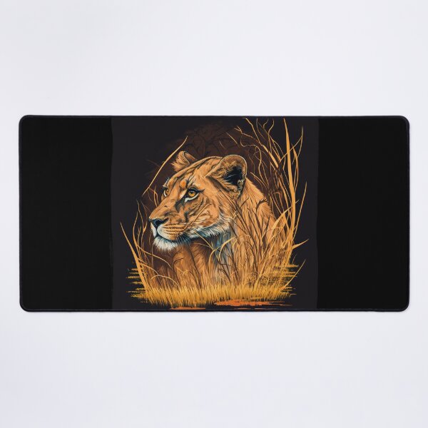 Item preview, Savanna's Silent Huntress: Lioness in Hiding designed and sold by WildlifeSafari.