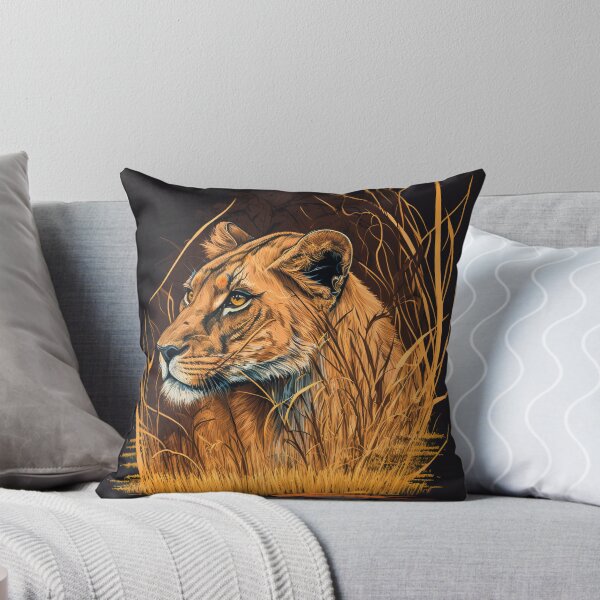 Item preview, Savanna's Silent Huntress: Lioness in Hiding designed and sold by WildlifeSafari.