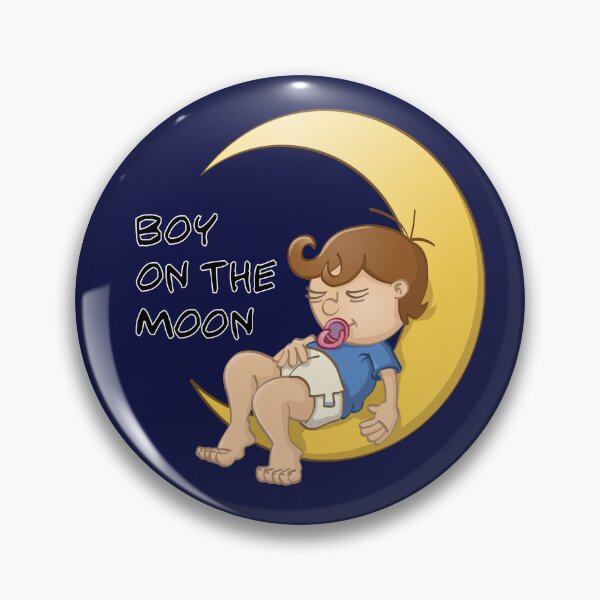 Item preview, illustration of A sleeping baby boy on the moon designed and sold by Stef Ringoot, cartoons and illustrations.