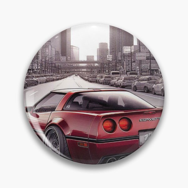 Item preview, Manga Style Corvette C4 on an urban street designed and sold by 73corners.
