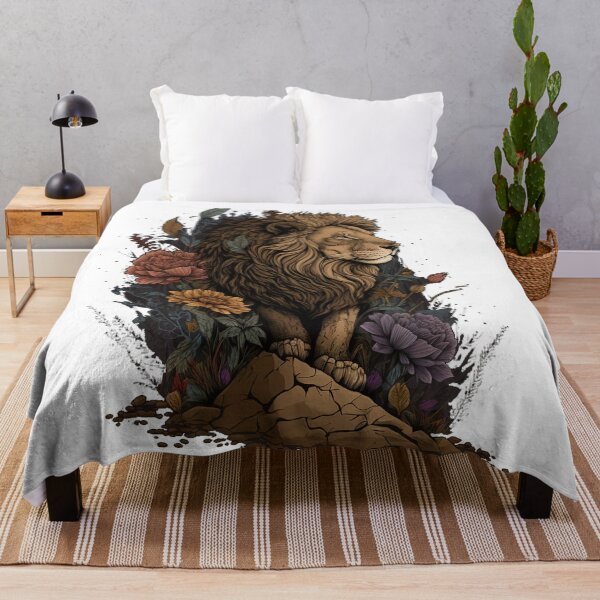 Item preview, Lion in Colorful Flowers designed and sold by WildlifeSafari.