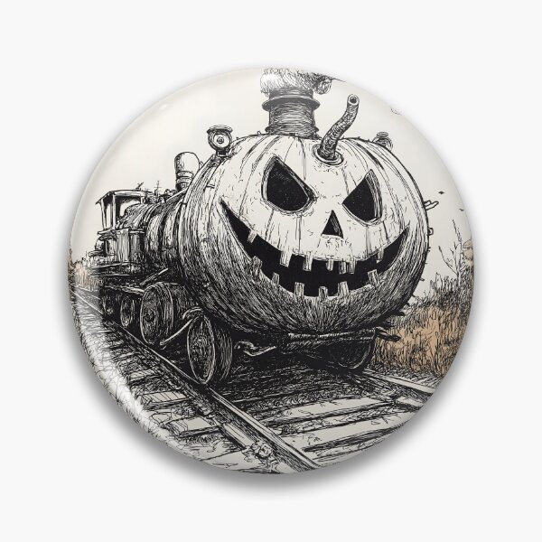 Aperçu de l'œuvre Illustration d'un train effrayant pour Halloween créée et vendue par Magicifa.