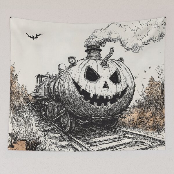 Item preview, Halloween spooky train illustration  designed and sold by Magicifa.