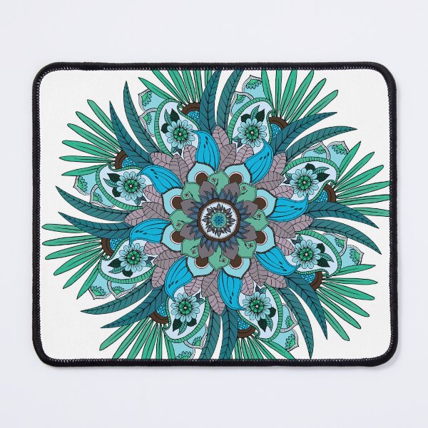 Item preview, Floral Blue Green Mandala designed and sold by LaniKaiArtistry.