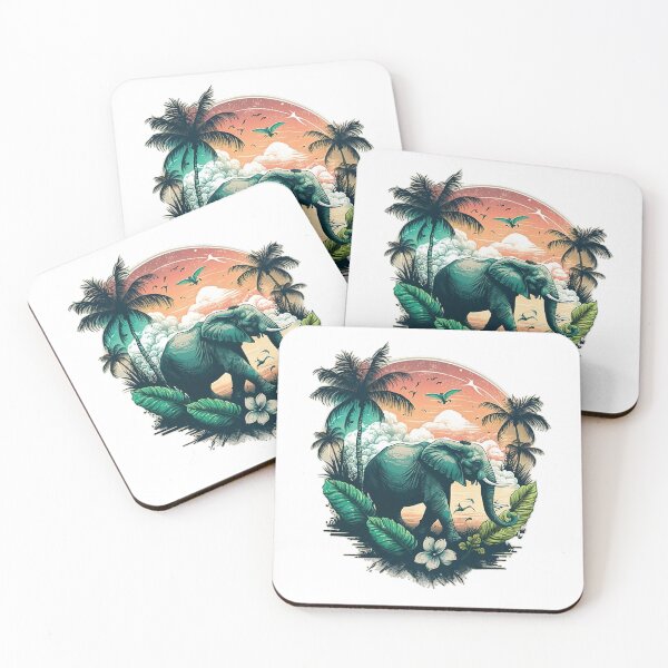 Item preview, Tropical Serenity with Elephants designed and sold by WildlifeSafari.