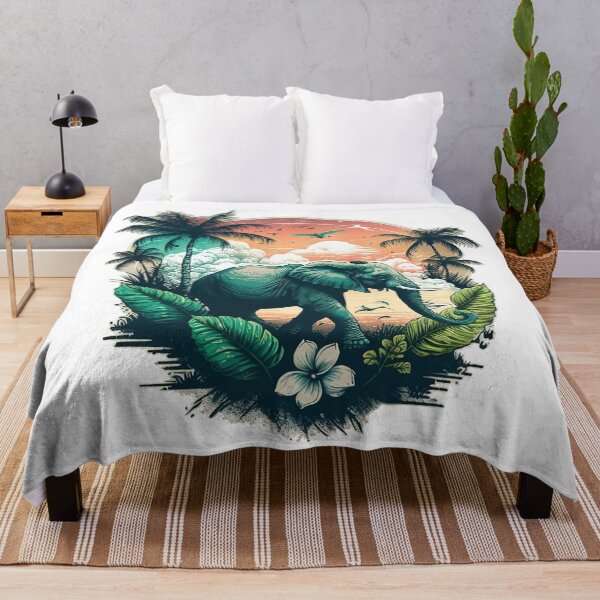 Item preview, Tropical Serenity with Elephants designed and sold by WildlifeSafari.