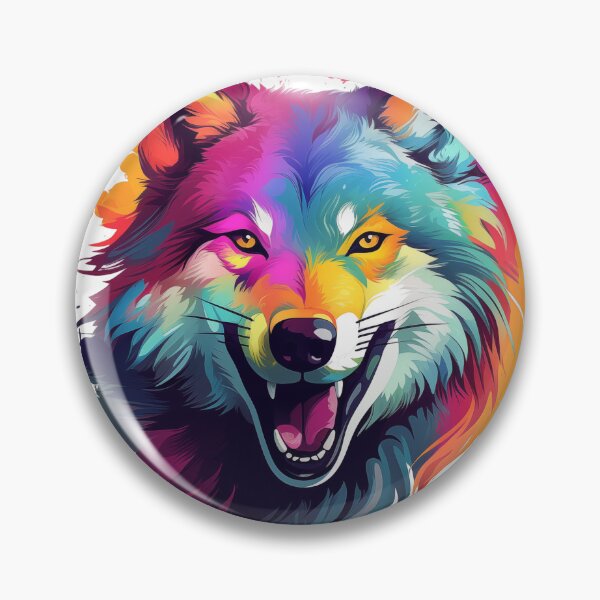 Artikelvorschau, Glücklich lächelnder farbiger Wolf entworfen und verkauft von GoodThings66.