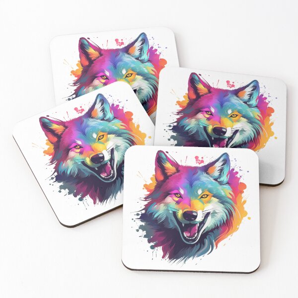Item preview, Happy smiling colored wolf designed and sold by GoodThings66.