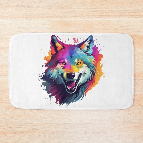 Item preview, Happy smiling colored wolf designed and sold by GoodThings66.