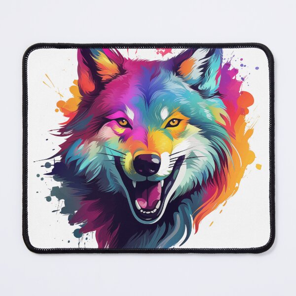 Item preview, Happy smiling colored wolf designed and sold by GoodThings66.