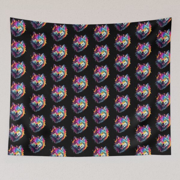 Item preview, Happy smiling colored wolf designed and sold by GoodThings66.