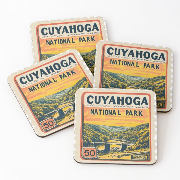Item preview, Vintage Valley: Cuyahoga National Park Stamp Art designed and sold by Pujo Design.