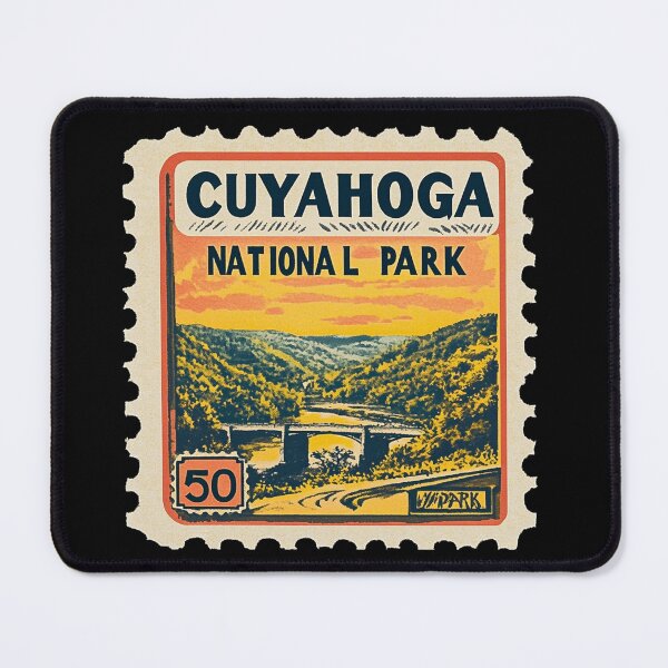 Item preview, Vintage Valley: Cuyahoga National Park Stamp Art designed and sold by Pujo Design.