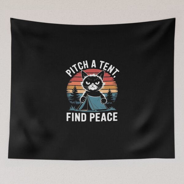 Item preview, Camping Cat with Attitude: Find Peace in Nature designed and sold by love3617.