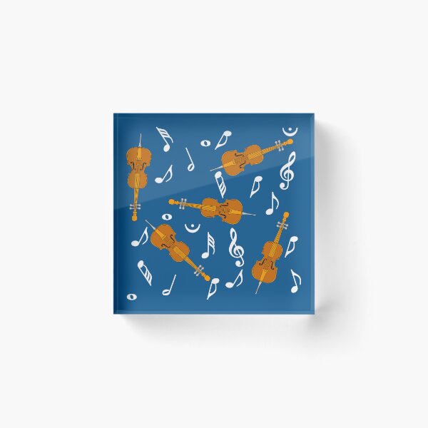 Artikelvorschau, Cello, Weiß, Musiknoten, Muster, Blau, 2 entworfen und verkauft von BartholGraphics.