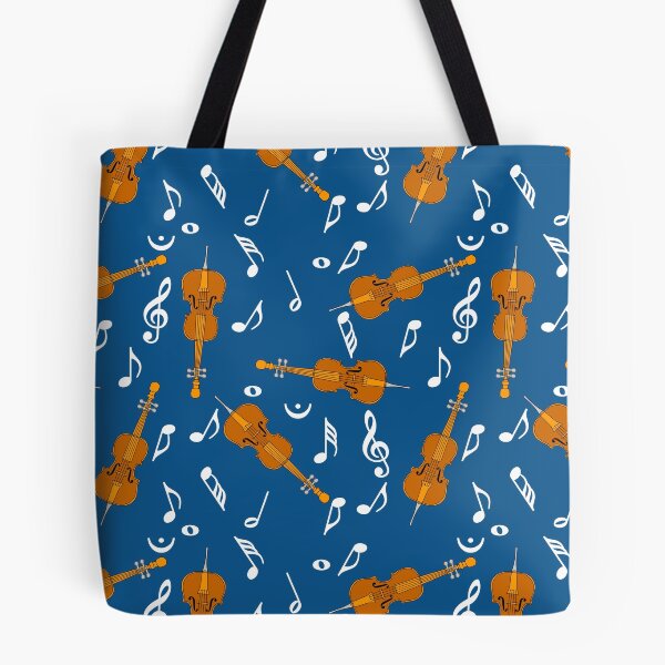 Item preview, Cello White Music Notes Pattern Blue 2 designed and sold by BartholGraphics.
