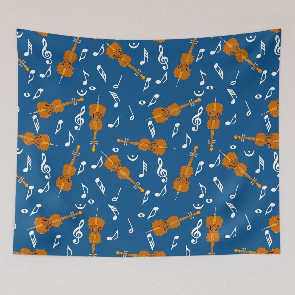 Item preview, Cello White Music Notes Pattern Blue 2 designed and sold by BartholGraphics.