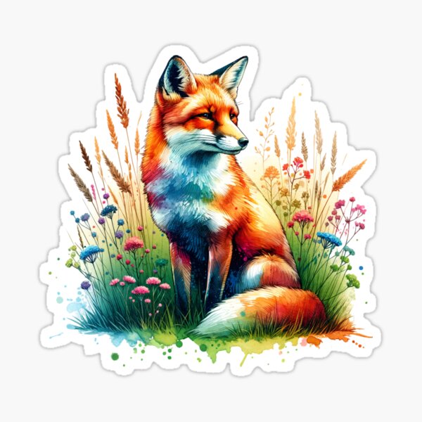 Item preview, Majestic Fox in a Wildflower Meadow designed and sold by TessaraDesigns.