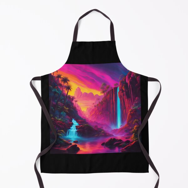 Item preview, Retro neon waterfall in the jungle designed and sold by NicMacTees.