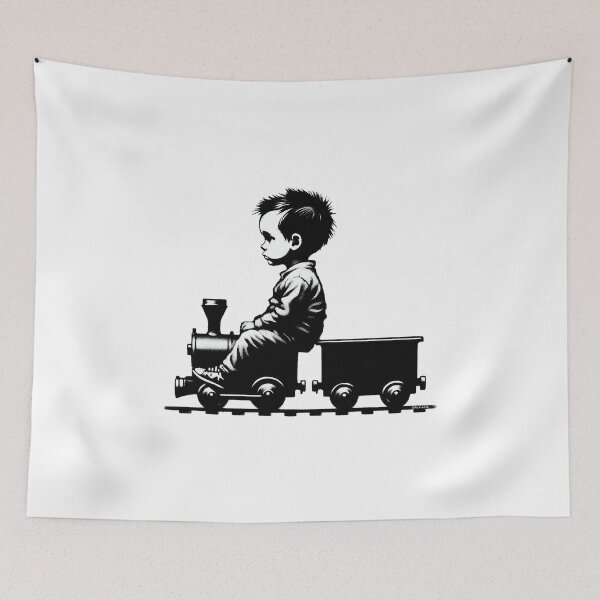 Item preview, Boy on a train - Spray Paint Grafitti Banky Style designed and sold by FunnehGacha.