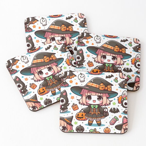 Item preview, Kawaii Halloween chibi pattern 28.0 designed and sold by StickyGuys.