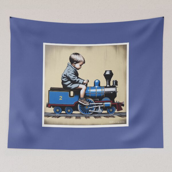 Item preview, Boy on a blue train - Spray Paint Grafitti Banky Style designed and sold by FunnehGacha.