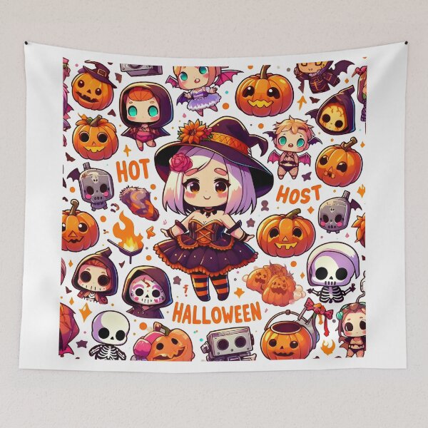 Item preview, Kawaii Halloween chibi pattern 31.0 designed and sold by StickyGuys.