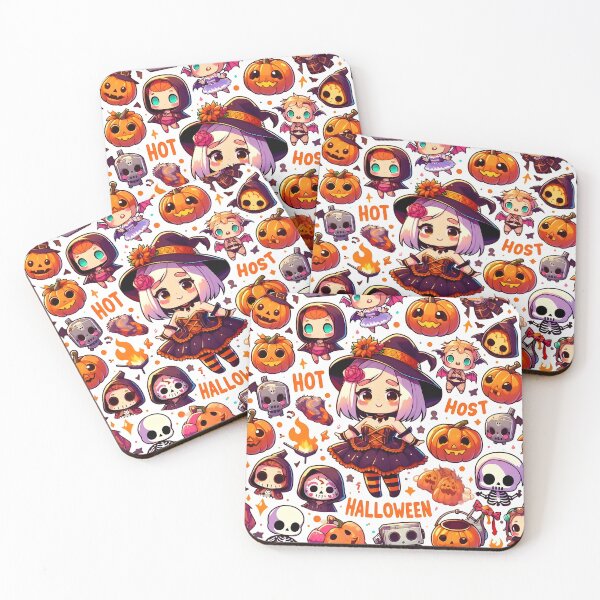 Item preview, Kawaii Halloween chibi pattern 31.0 designed and sold by StickyGuys.