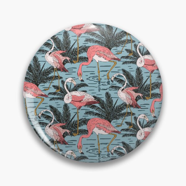 Item preview, Tropical Pink Flamingos in Blue Water designed and sold by Sally Ellington Creative.
