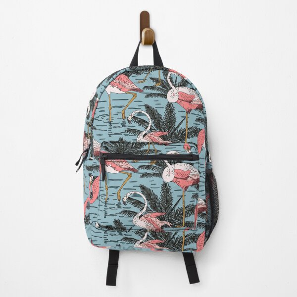 Item preview, Tropical Pink Flamingos in Blue Water designed and sold by Sally Ellington Creative.