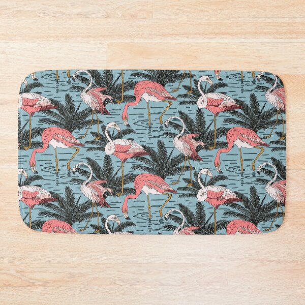Item preview, Tropical Pink Flamingos in Blue Water designed and sold by Sally Ellington Creative.