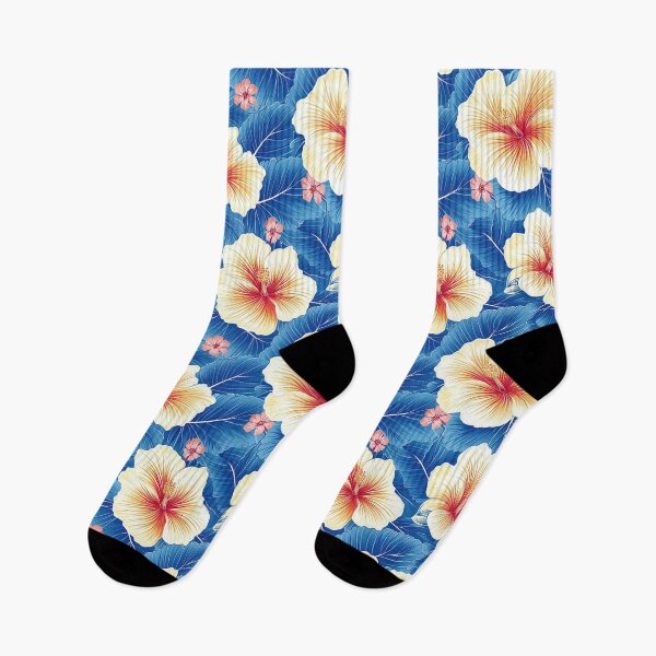 Item preview, Beautiful Orange Hibiscus Flowers Pattern designed and sold by RetroPrints.
