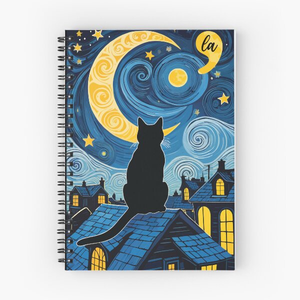 Item preview, Halloween Starry Night Black Cat Comma La Harris Funny Childless Cat Lady  designed and sold by ivotee.