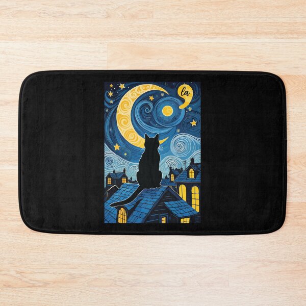 Item preview, Halloween Starry Night Black Cat Comma La Harris Funny Childless Cat Lady  designed and sold by ivotee.