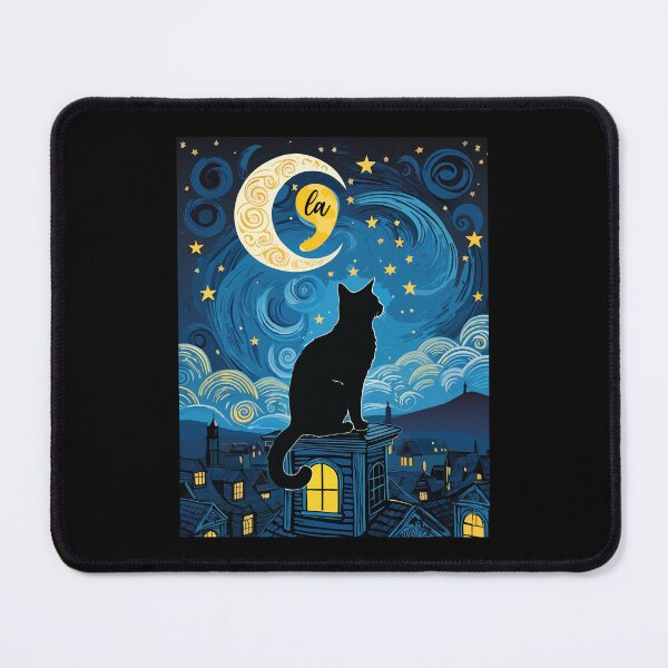 Item preview, Halloween Starry Night Black Cat Comma La Harris Funny Childless Cat Lady designed and sold by ivotee.