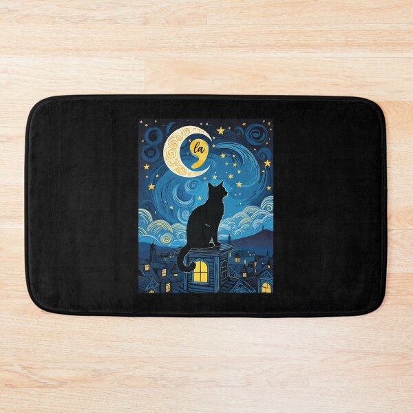 Item preview, Halloween Starry Night Black Cat Comma La Harris Funny Childless Cat Lady  designed and sold by ivotee.