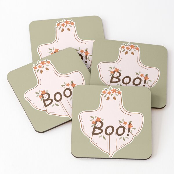 Item preview, Floral Ghost Illustration with Boo! Text designed and sold by Efthymia.