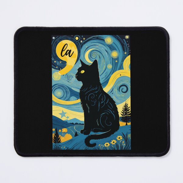 Item preview, Halloween Starry Night Black Cat Comma La Harris Funny Childless Cat Lady designed and sold by ivotee.