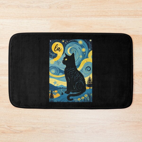 Item preview, Halloween Starry Night Black Cat Comma La Harris Funny Childless Cat Lady  designed and sold by ivotee.