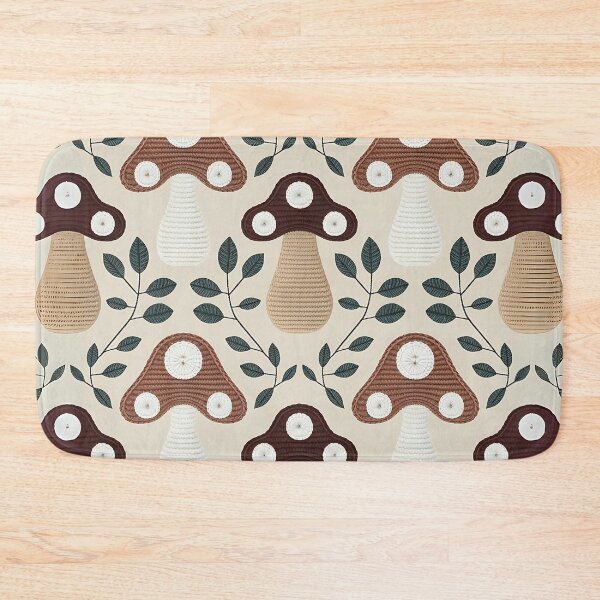 Item preview, Crochet Mushroom Pattern with Green Leaves designed and sold by Dshoppin.