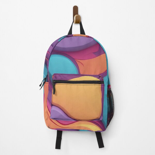 Item preview, Flowing Layers of Colourful Contours on Purple designed and sold by ArtComixHaven.