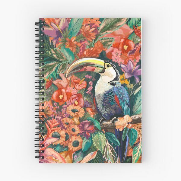 Item preview, Vibrant Toucan Surrounded by Colorful Flowers - A Captivating Tropical Scene Symbolizing Good Fortune designed and sold by Pandositive.