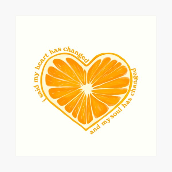 Orange Juice Heart Art Print
