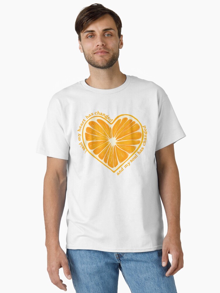 Thumbnail 1 of 7, Classic T-Shirt, Orange Juice Heart designed and sold by beccalikeya.