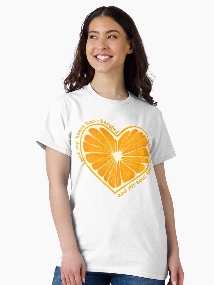 Thumbnail 2 of 7, Classic T-Shirt, Orange Juice Heart designed and sold by beccalikeya.