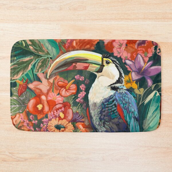 Item preview, Vibrant Toucan Surrounded by Colorful Flowers - A Captivating Tropical Scene Symbolizing Good Fortune designed and sold by Pandositive.
