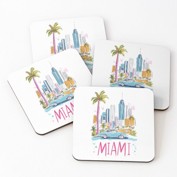 Item preview, Miami Florida Skyline - Lineart  designed and sold by GoodOldVintage.