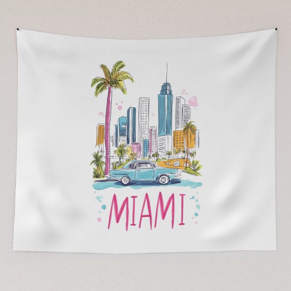 Item preview, Miami Florida Skyline - Lineart  designed and sold by GoodOldVintage.