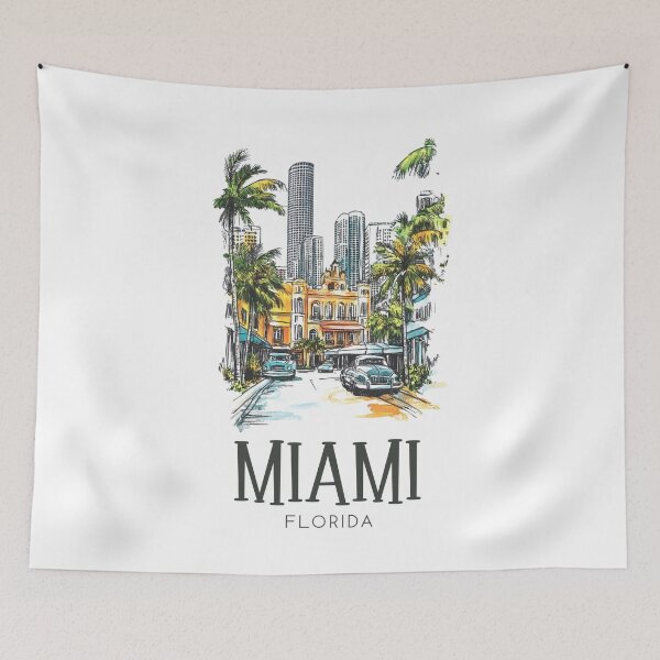 Item preview, Miami Florida Skyline - Lineart  designed and sold by GoodOldVintage.